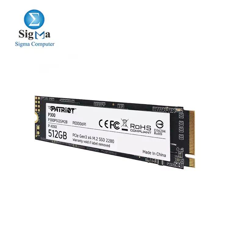 内蔵型SSD Patriot 512GB SSD NVMe PCIe Gen 3x4 M.2 Patriot P300 M.2 PCIe Gen 3 x4 512GB Low-Power Consumption SSD