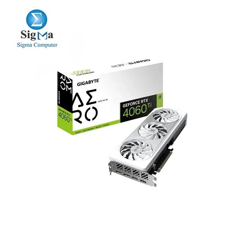 Gigabyte-RTX4060TI AERO OC 8GB DDR6 (Triple Fan)-White - Gigabyte