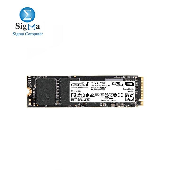 Crucial P1 500GB 3D NAND NVMe PCIe M.2 SSD - CRUCIAL | 1200 EGP