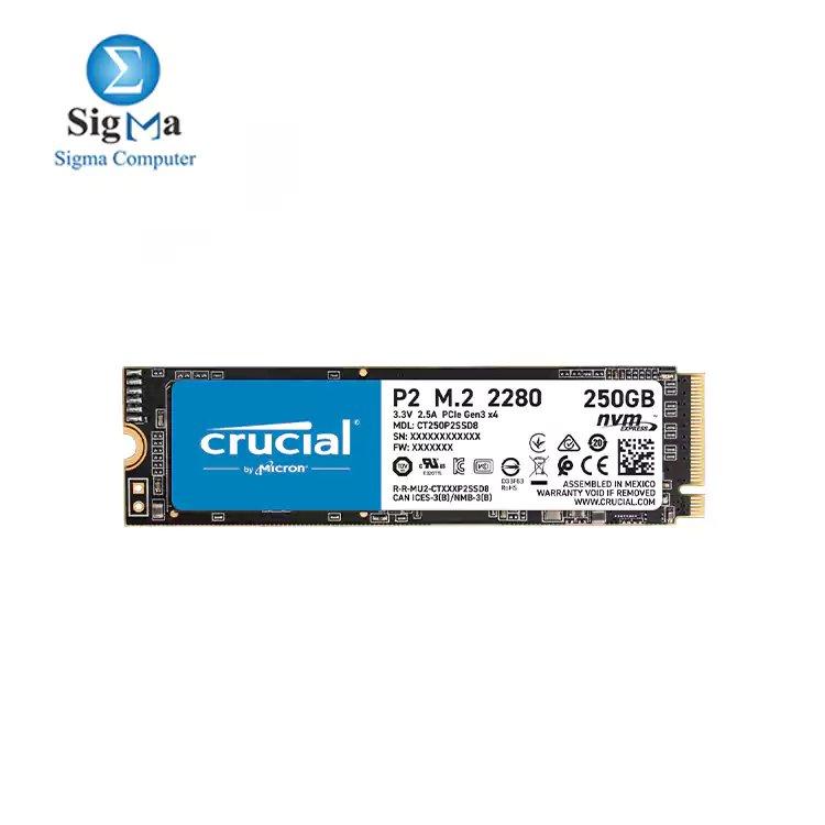 Crucial P2 250GB PCIe M.2 2280 SSD - CRUCIAL | 770 EGP (22% OFF