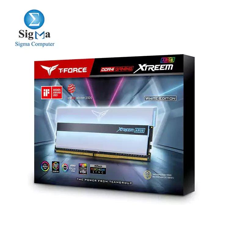 TEAM XTREEM 64GB (2x32GB) 3600mhz ARGB WHITE EDITION DDR4 DESKTOP