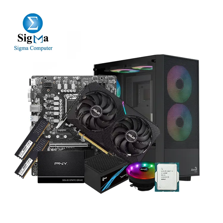 Fighter A60 Intel Core i5-12400F Tray - Aerocool Core plus ARGB CPU Cooler - MSI PRO B760M-E DDR4 - ASUS Dual RTX 3060 OC Edition 12GB - PNY 16GB DDR4 3200MHz - PNY CS900 500GB 2.5" SATA - AeroCool B508A Flow Mid Tower+LUX 550W 80Plus Bronze PSU