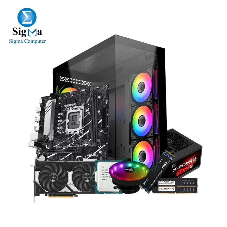 Fighter A63 - Intel Core i5-12400F Tray - Aerocool Core plus ARGB CPU Cooler - ASUS PRIME B760M-R D4 - ASUS Prime GeForce RTX 5060 8GB - PNY 16GB Performance DDR4 3200MHz (2X8) - PNY CS2230 500GB M.2 - XIGMATEK Blast ARGB CASE+ X-Power 600W 80 Plus White