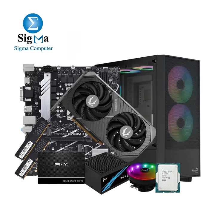Fighter A61 Intel Core i5-12400F Tray - Aerocool Core plus ARGB CPU Cooler - ASUS INTEL PRIME B760M-K D4 - ZOTAC RTX 5050 TWIN EDGE 8G - PNY 16GB DDR4 3200MHz - PNY CS900 500GB 2.5" SATA - AeroCool B508A Flow Mid Tower+LUX 550W 80Plus Bronze PSU