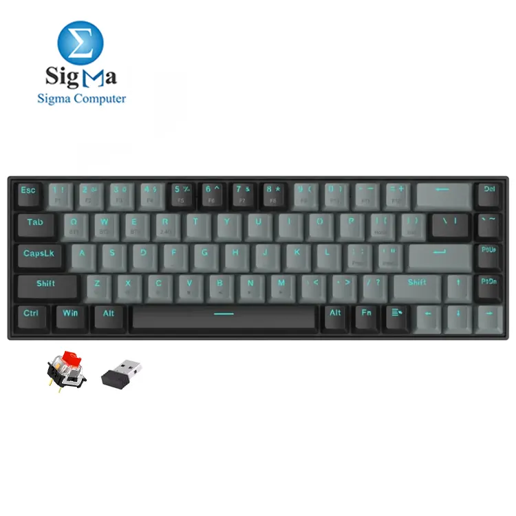 Redragon K662L-K1RS Wireless Portable 60% Mechanical Gaming Keyboard ...