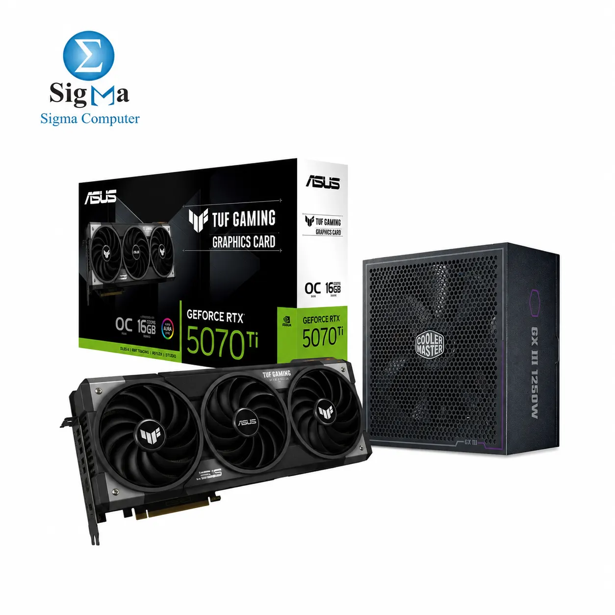 Bundle ASUS TUF Gaming GeForce RTX 5070 Ti 16GB GDDR7 OC Edition + Cooler Master GX III Gold 1250W – ATX 3.0, 80 PLUS Gold, Fully Modular