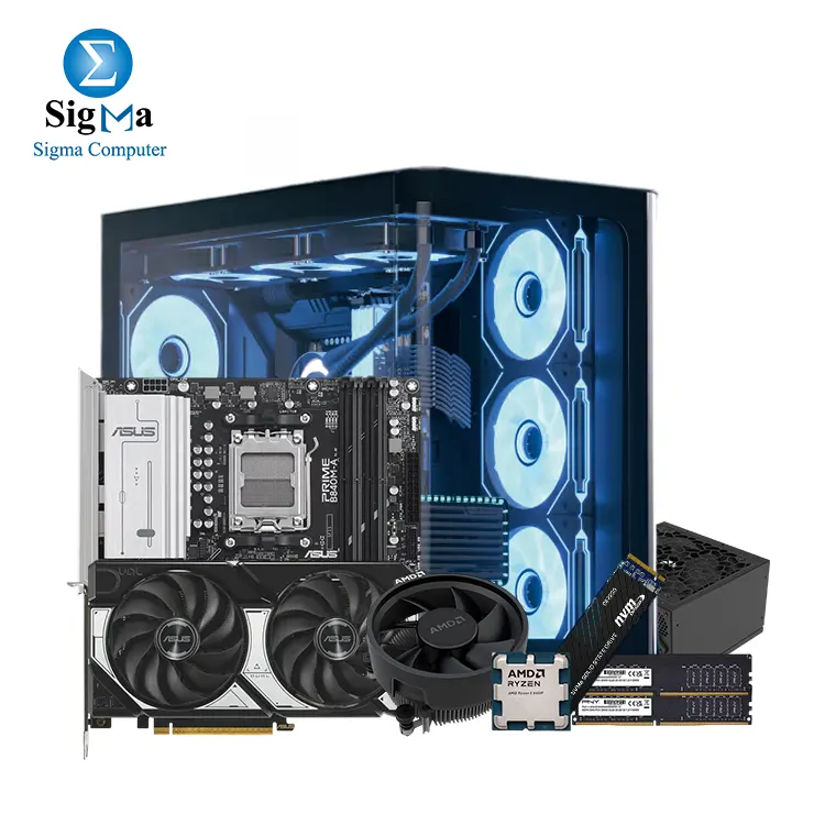 Fighter A67 - AMD Ryzen 5 8400F Tray+Fan - ASUS AMD PRIME B840M-A-CSM - ASUS Dual GeForce RTX 5060 8GB - PNY 16GB Performance DDR5 4800MHz (2X8) - PNY CS2230 500GB M.2 - AEROCOOL P500C Black V1 Mid-Tower Case with AERO BRONE 750W PSU